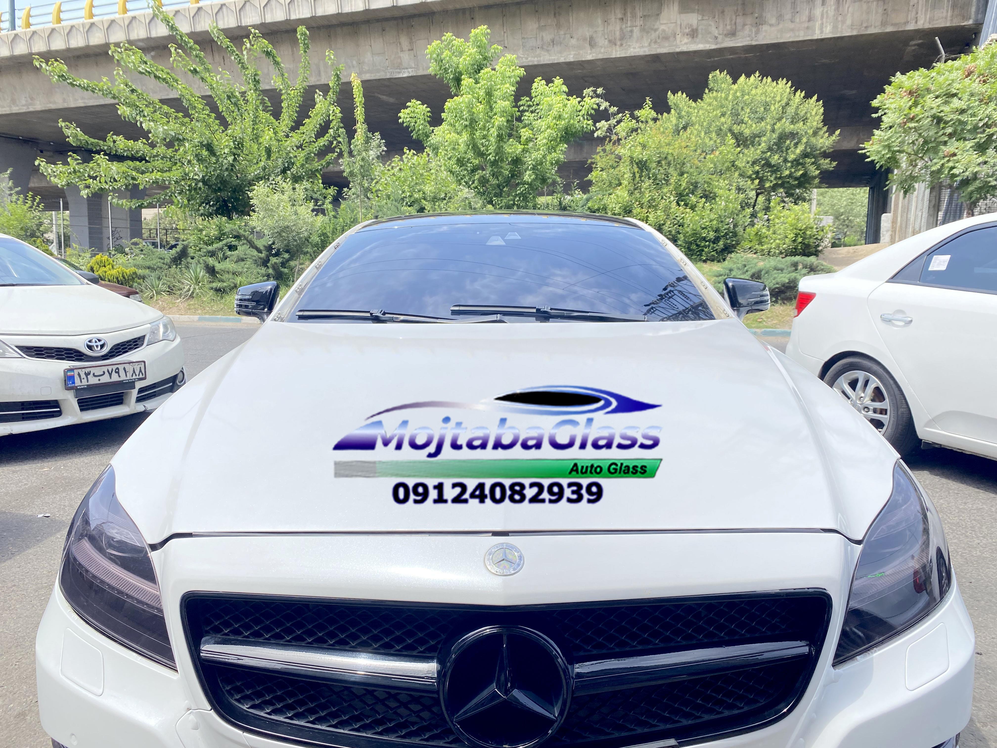 شیشه جلو بنز cls